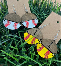 Load image into Gallery viewer, WHOLESALE: "SPLIT" CIRCLE SPORTS BALL EARRINGS