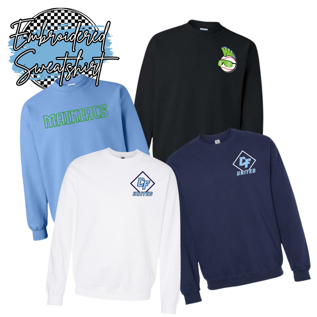 MAINIACS SPIRIT WEAR: EMBROIDERED SWEATSHIRT