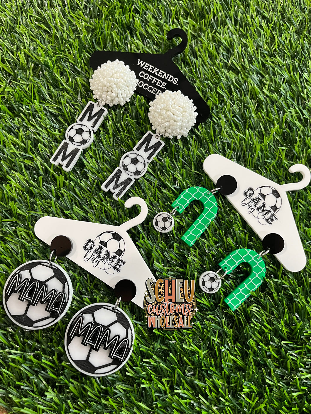 Wholesale: SC_Soccer Mama Ball Hanger Earrings