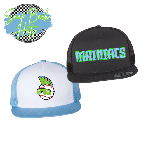 MAINIAC SPIRIT WEAR: SNAPBACK HAT - EMBROIDERED DESIGN