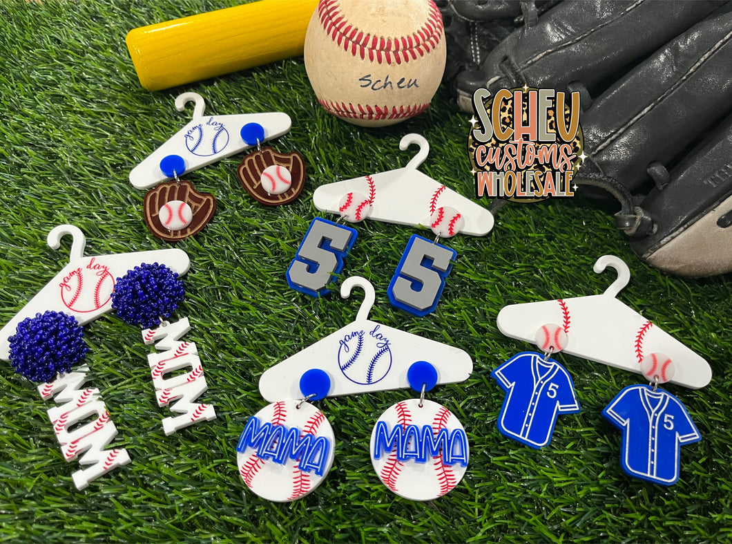 Wholesale: SC_Baseball Mama Ball Hanger Earrings