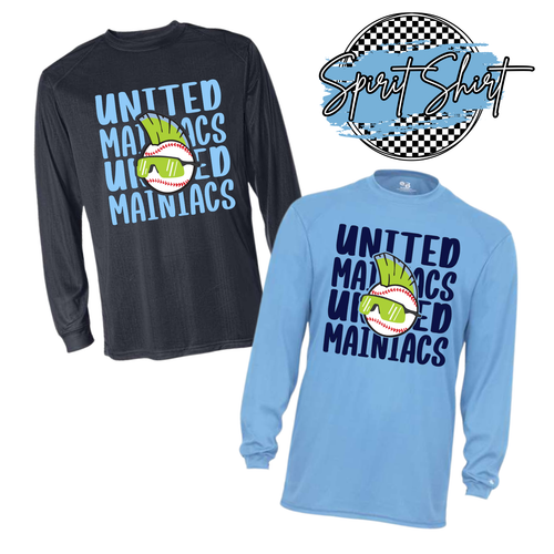 MAINIAC SPIRIT SHIRT:UNITED / MAINIACS STACKED LETTERS