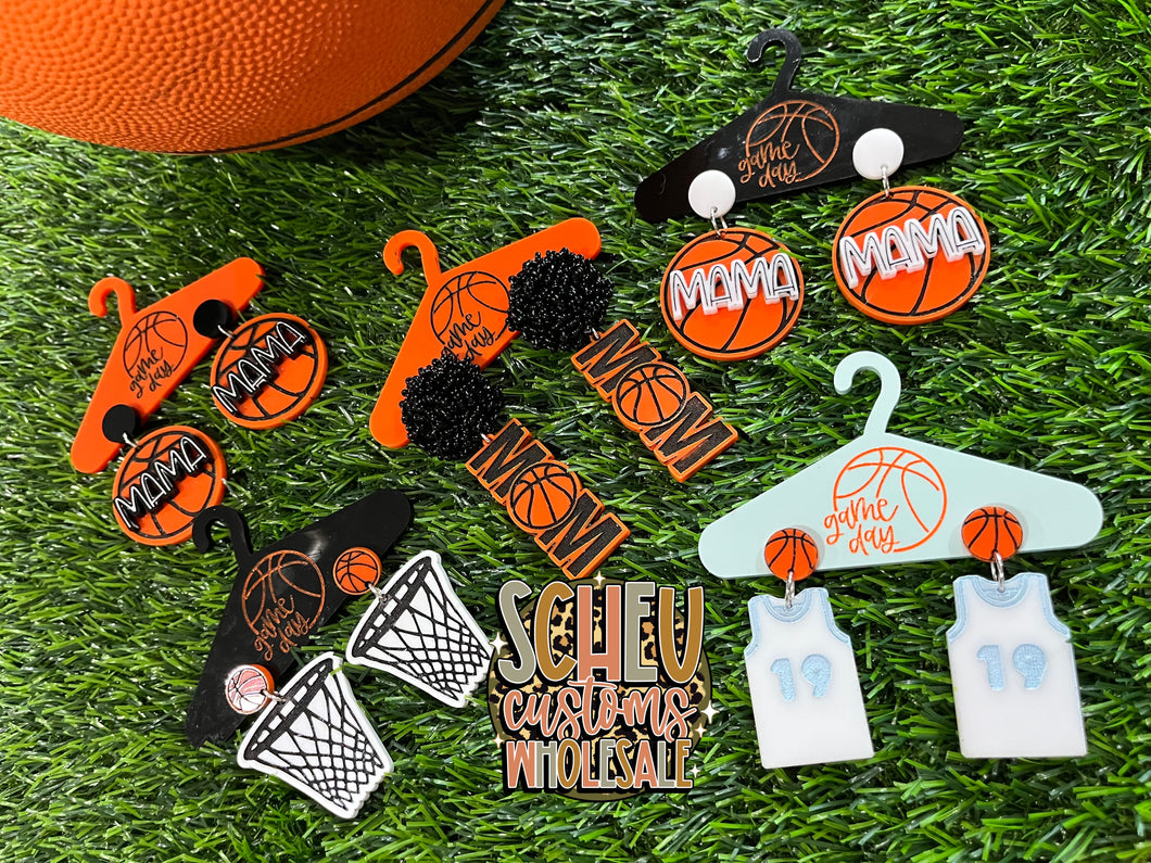 Wholesale: SC_Basketball Jersey Hanger Earrings