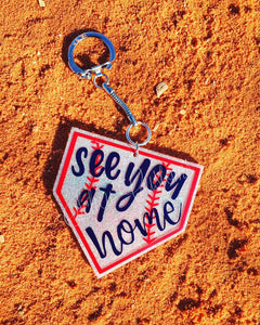 Homeplate Keychain - See you at Home
