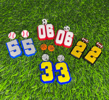 Load image into Gallery viewer, WHOLESALE: SPORTS NUMBER EARRINGS