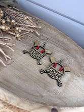 Load image into Gallery viewer, WHOLESALE: WOODEN LEOPARD SPORTS EARRINGS